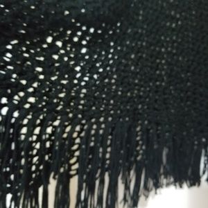 Black crocheted poncho